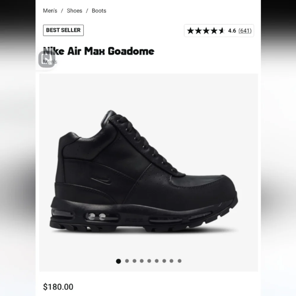Nike ACG Black Lace-Up Waterproof Men's Boots